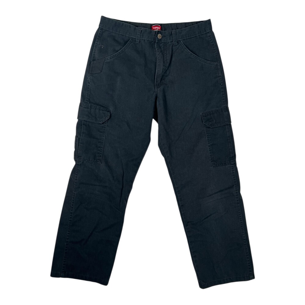 Wrangler Work Wear Cargo Pants Mens 32x30 Black Utility Casual
